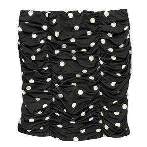Abound Ruched Scallop Hem Dotted Mini Skirt Sz XL/Extra Large in Black/White NWT